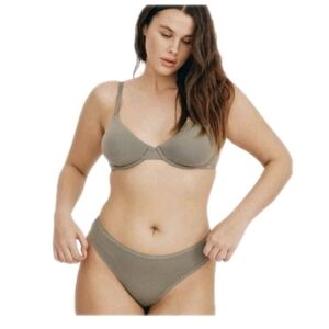 Organic Basics Core Unlined Wired Demi Bra Seaweed 36D NWT